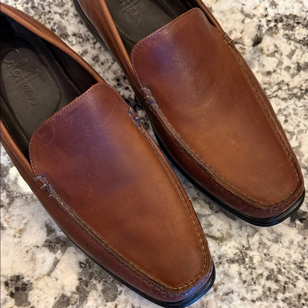 Cole Haan Men's Tan Leather Slip-On Loafers - Picture 7 of 11